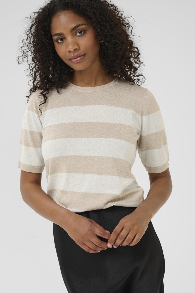 KAREGINA STRIPED PULLOVER 10510652 FEATHER G/CHALK WIDE STRIPE